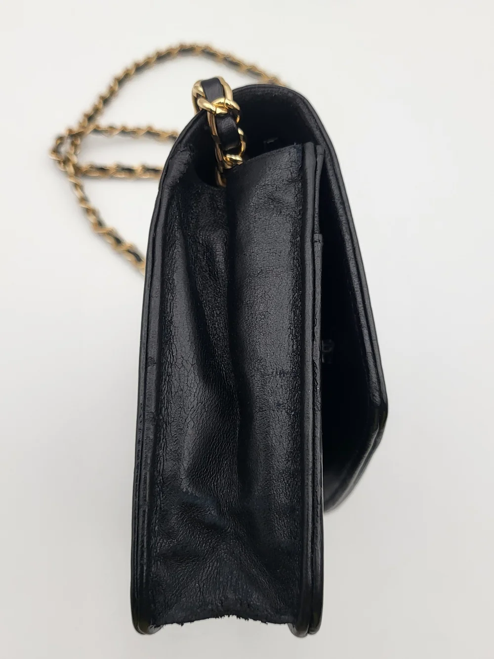 CHANEL Patent Lambskin Leather Timeless CC Wallet On Chain WOC, Authentic..